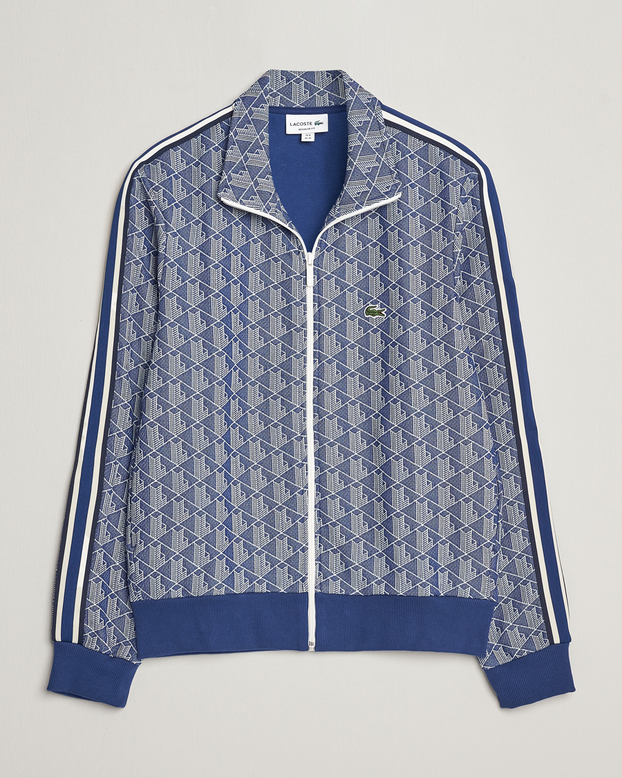 Homme | Pulls Et Tricots | Lacoste | Monogram Full Zip Track Jacket Methylene/Flour