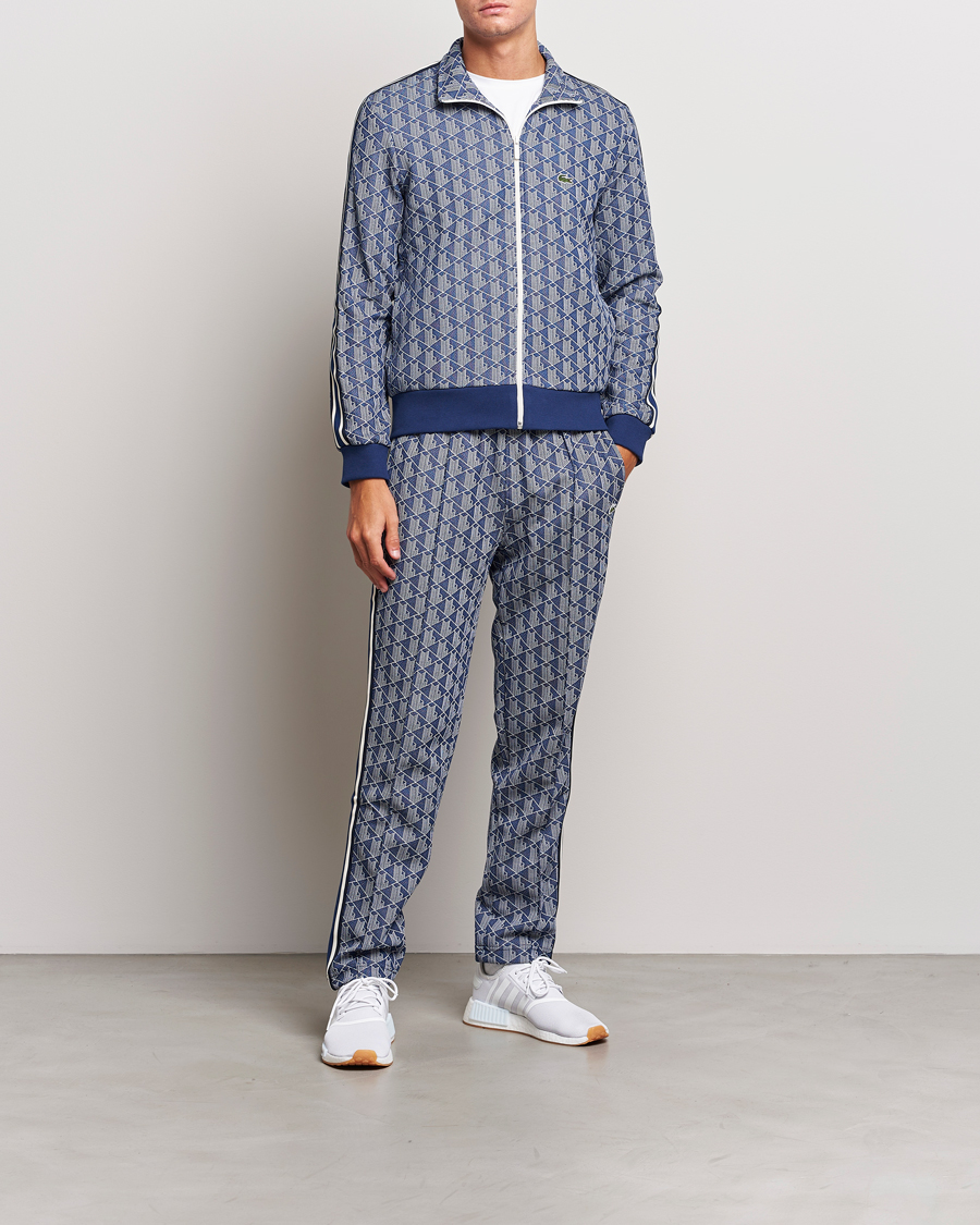 Homme | Pulls Et Tricots | Lacoste | Monogram Full Zip Track Jacket Methylene/Flour