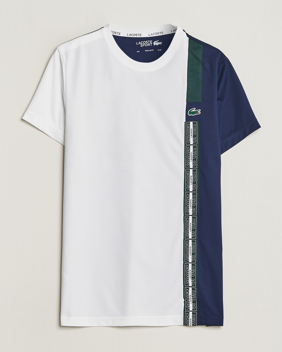 Homme | T-shirts | Lacoste Sport | Performance Colourblocked T-Shirt White/Navy
