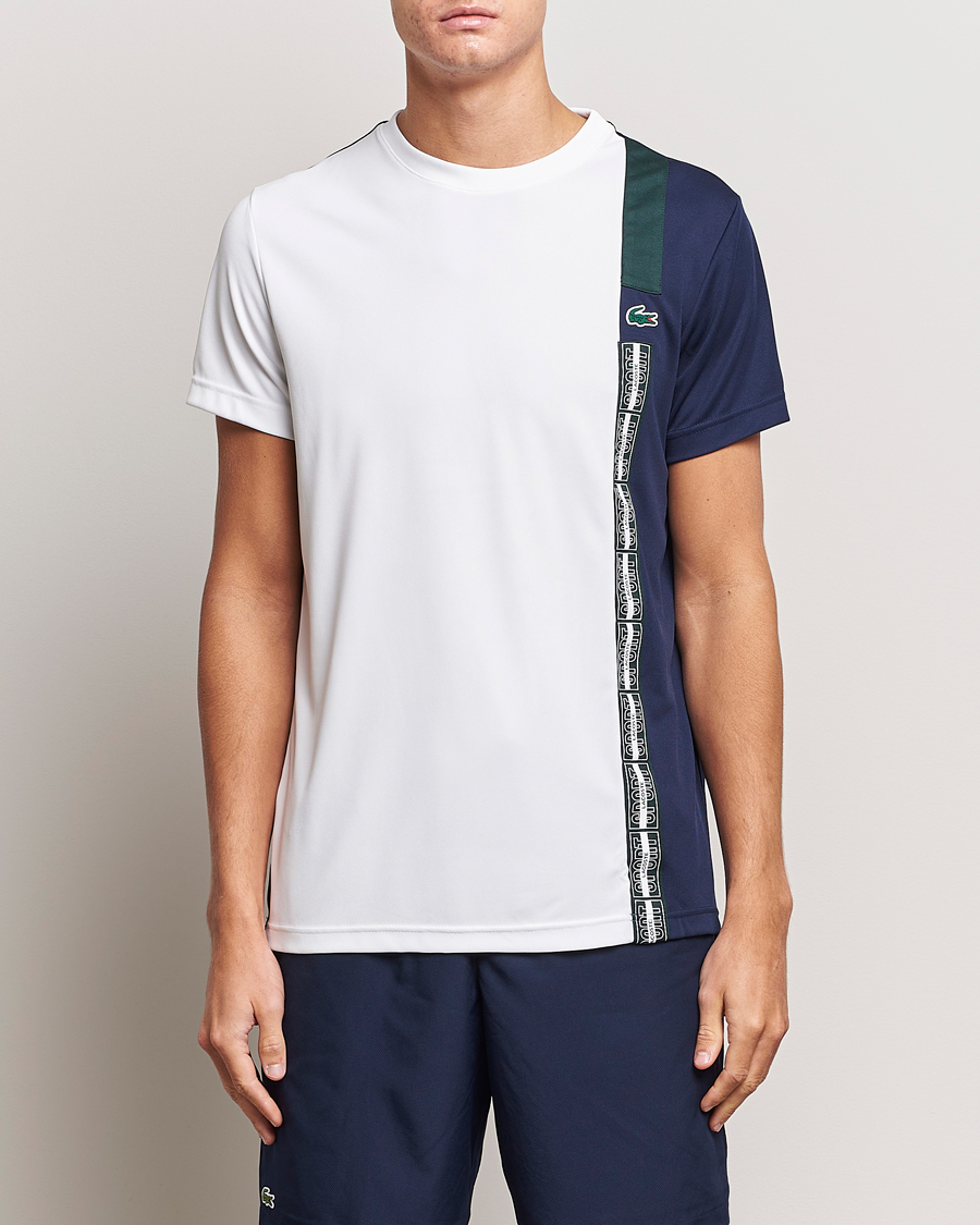 Homme | T-shirts | Lacoste Sport | Performance Colourblocked T-Shirt White/Navy