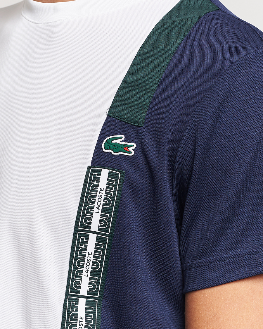 Homme | T-shirts | Lacoste Sport | Performance Colourblocked T-Shirt White/Navy