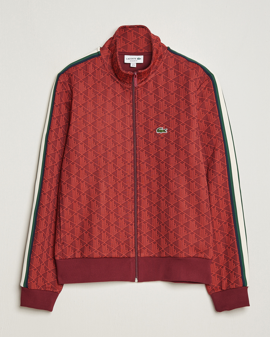 Homme | Pulls Et Tricots | Lacoste | Monogram Full Zip Track Jacket Pinot/Red