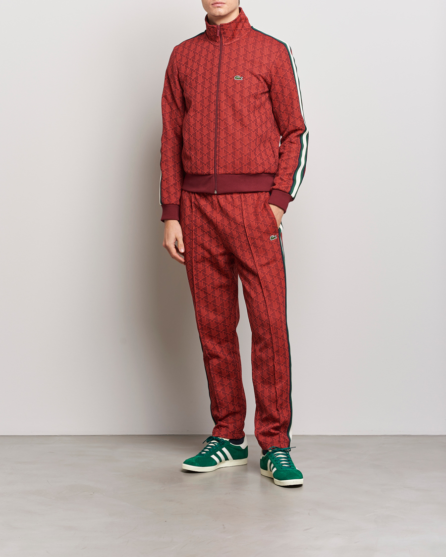 Homme | Pulls Et Tricots | Lacoste | Monogram Full Zip Track Jacket Pinot/Red