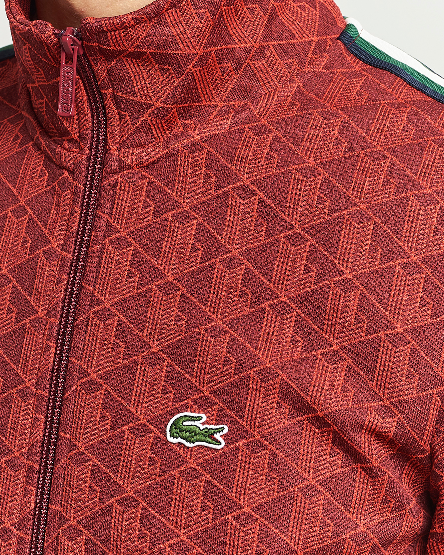 Homme | Pulls Et Tricots | Lacoste | Monogram Full Zip Track Jacket Pinot/Red