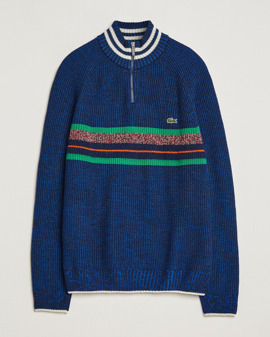 Homme | Pulls Et Tricots | Lacoste | Colorblocked Knitted Half Zip Navy Blue