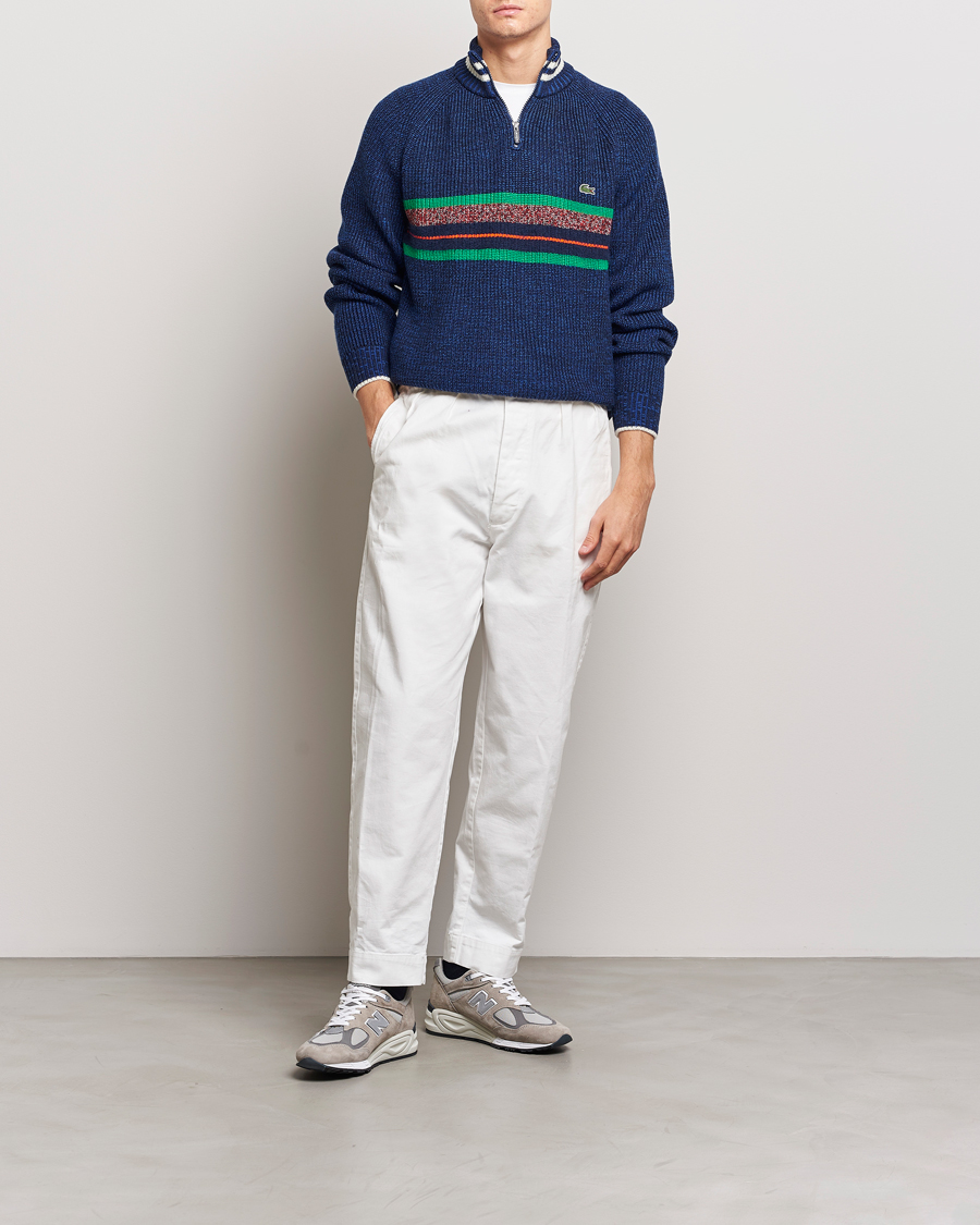 Homme | Pulls Et Tricots | Lacoste | Colorblocked Knitted Half Zip Navy Blue