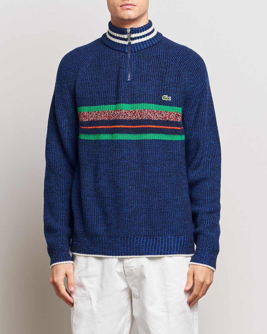 Homme | Pulls Et Tricots | Lacoste | Colorblocked Knitted Half Zip Navy Blue