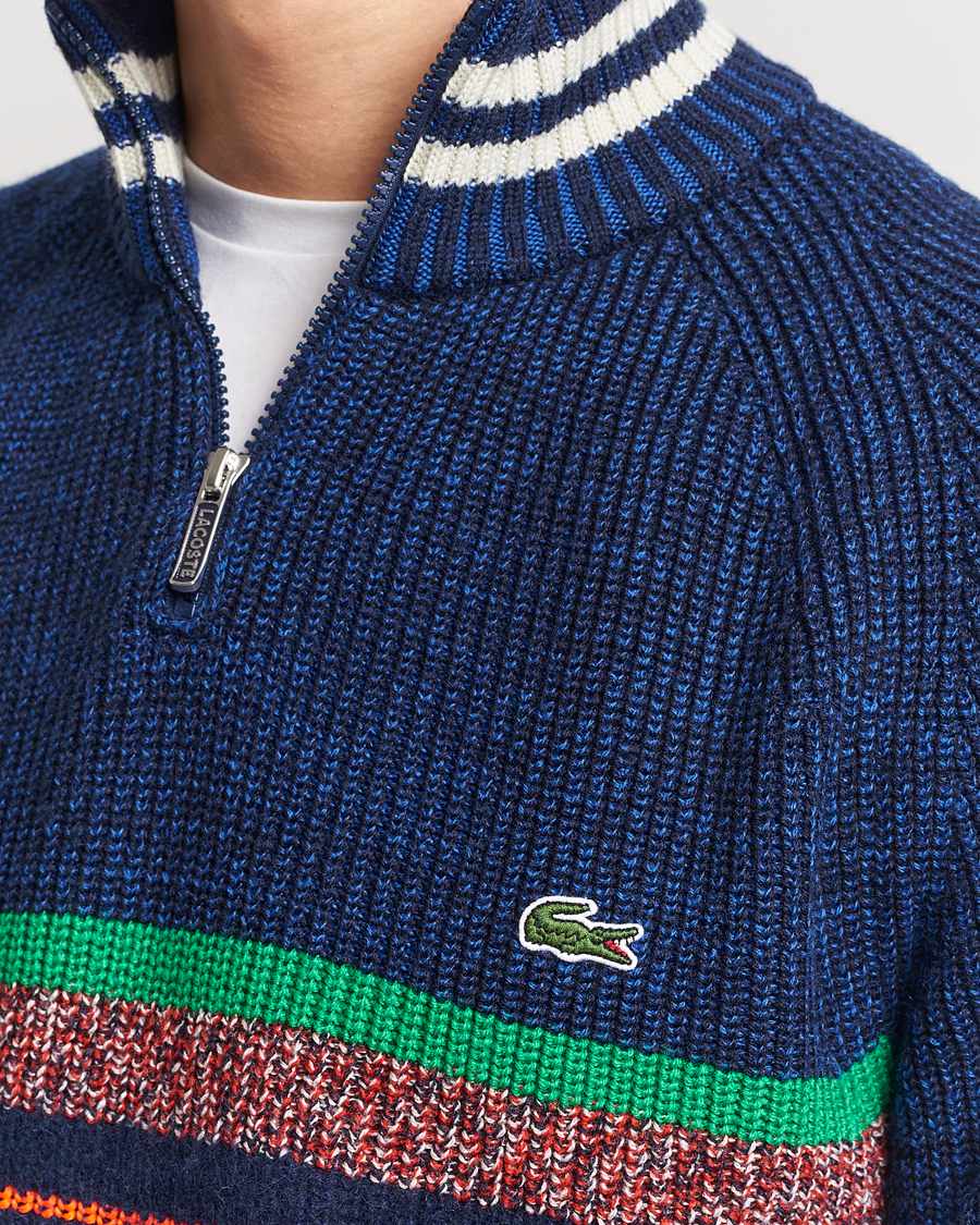 Homme | Pulls Et Tricots | Lacoste | Colorblocked Knitted Half Zip Navy Blue