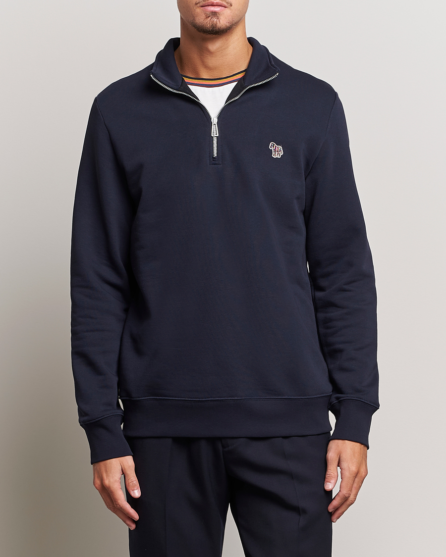 Homme | Pulls Et Tricots | PS Paul Smith | Zebra Organic Cotton Sweat Half Zip Navy