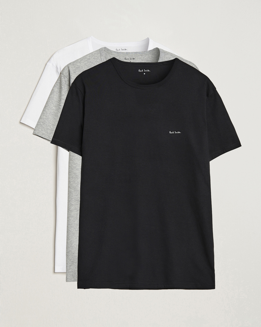 Homme | T-shirts | Paul Smith | 3-Pack Crew Neck T-Shirt Black/Grey/White