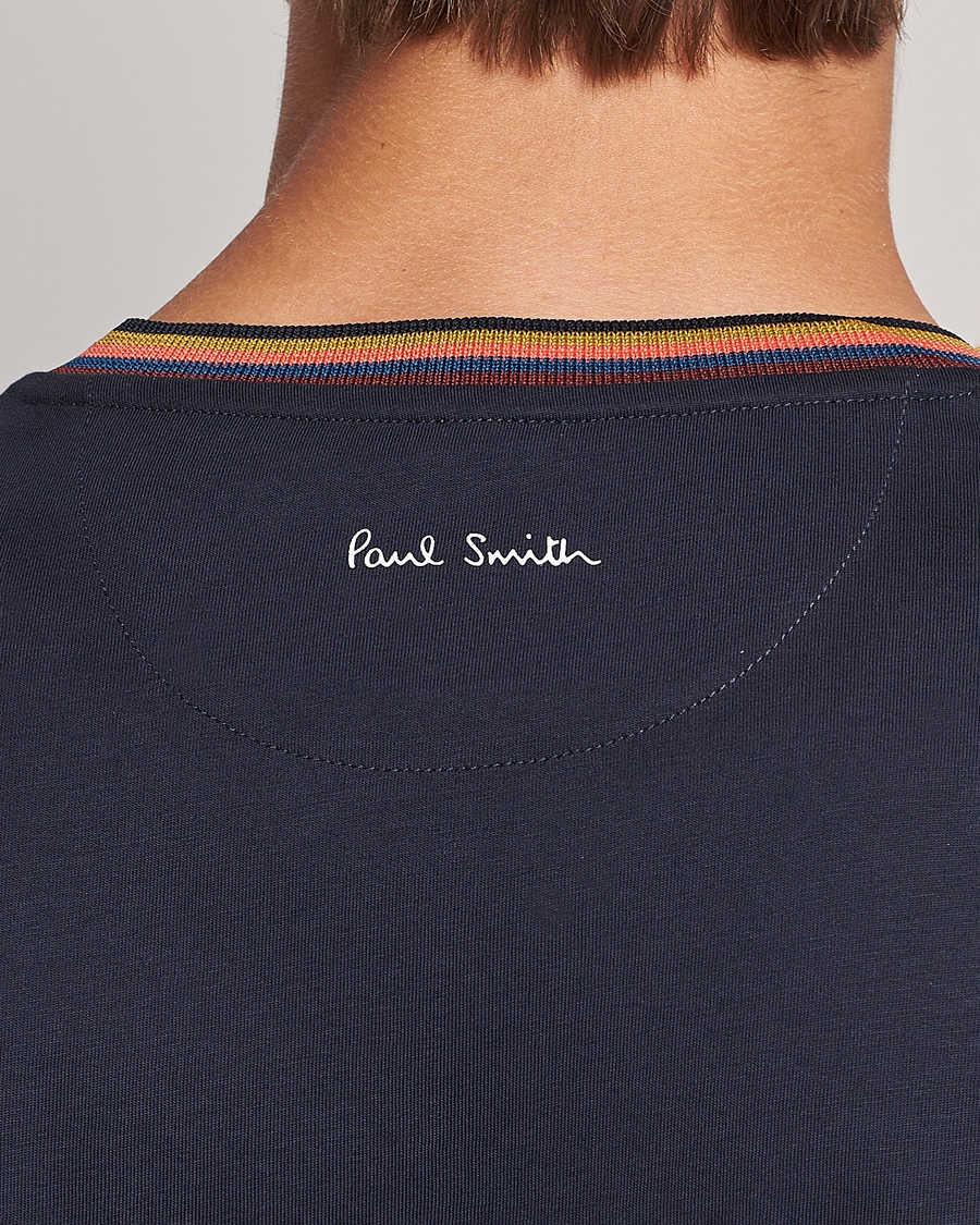 Homme | T-shirts | Paul Smith | Stripe Rib Crew Neck T-Shirt Navy