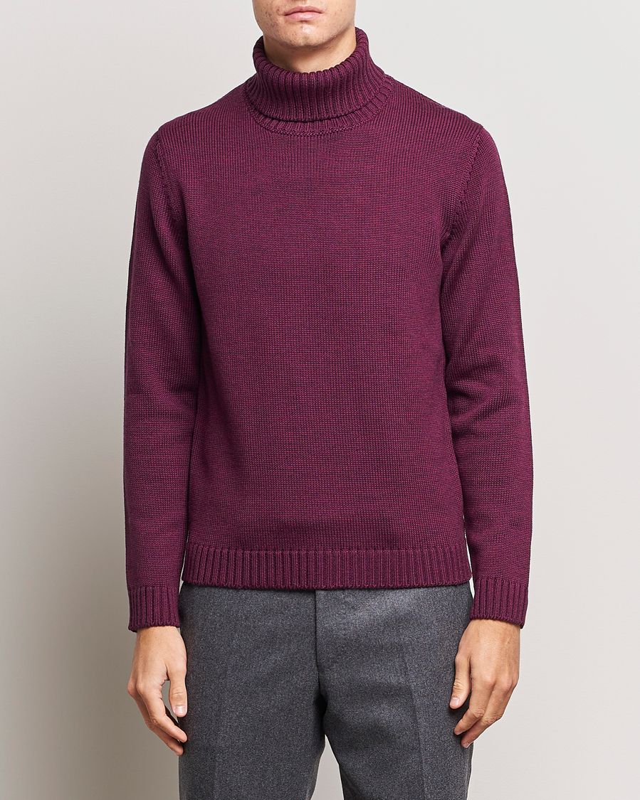 Homme | Pulls Et Tricots | Zanone | Virgin Merino Wool Rollneck Burgundy