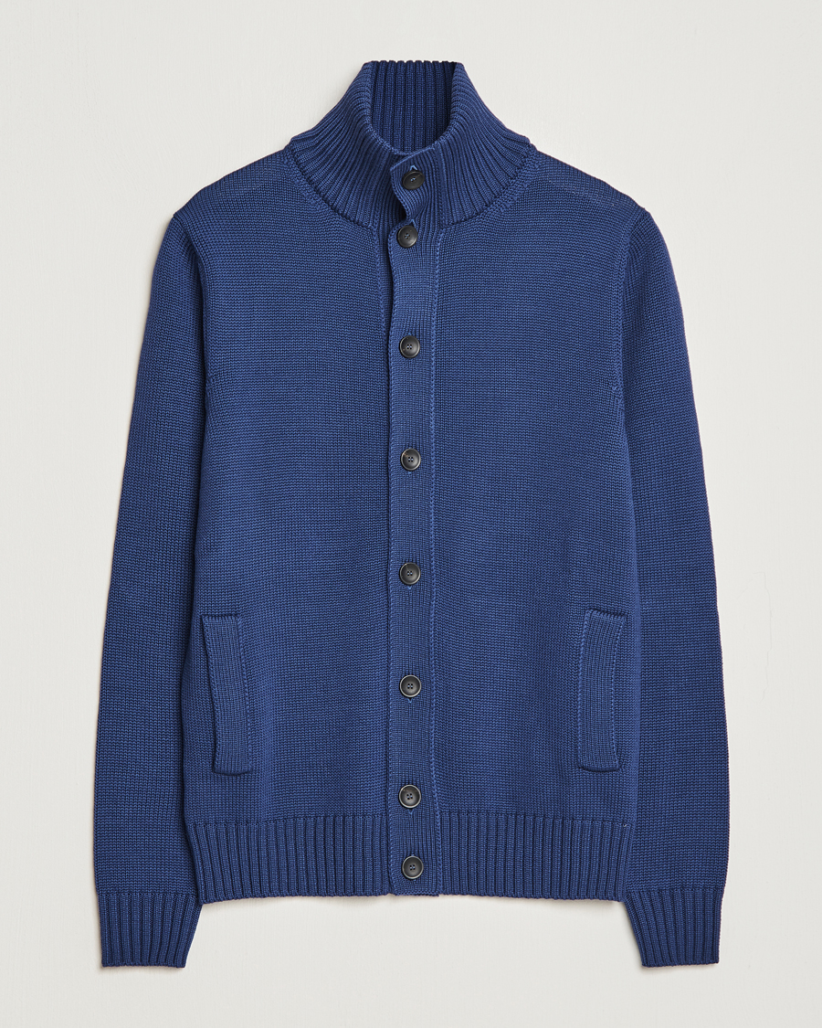 Homme | Pulls Et Tricots | Zanone | Virgin Merino Wool Chioto Cardigan Royal Blue