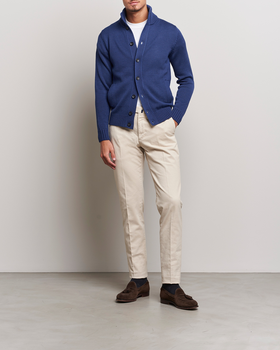 Homme | Pulls Et Tricots | Zanone | Virgin Merino Wool Chioto Cardigan Royal Blue