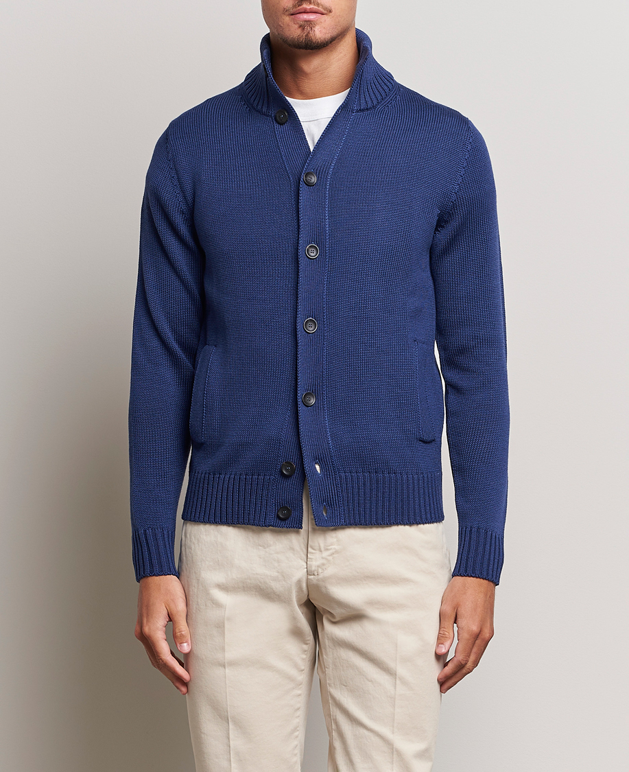Homme | Pulls Et Tricots | Zanone | Virgin Merino Wool Chioto Cardigan Royal Blue