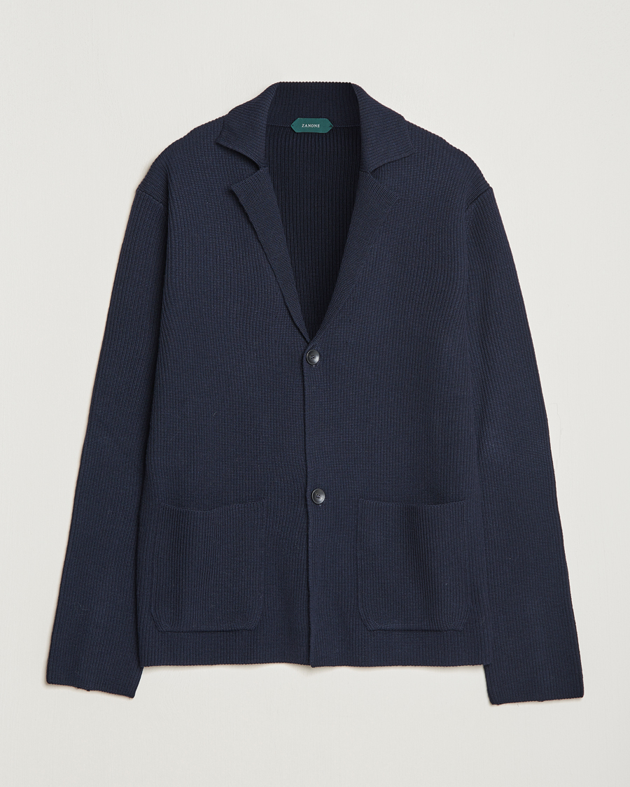 Homme | Pulls Et Tricots | Zanone | Merino Wool Cardigan Jacket Navy