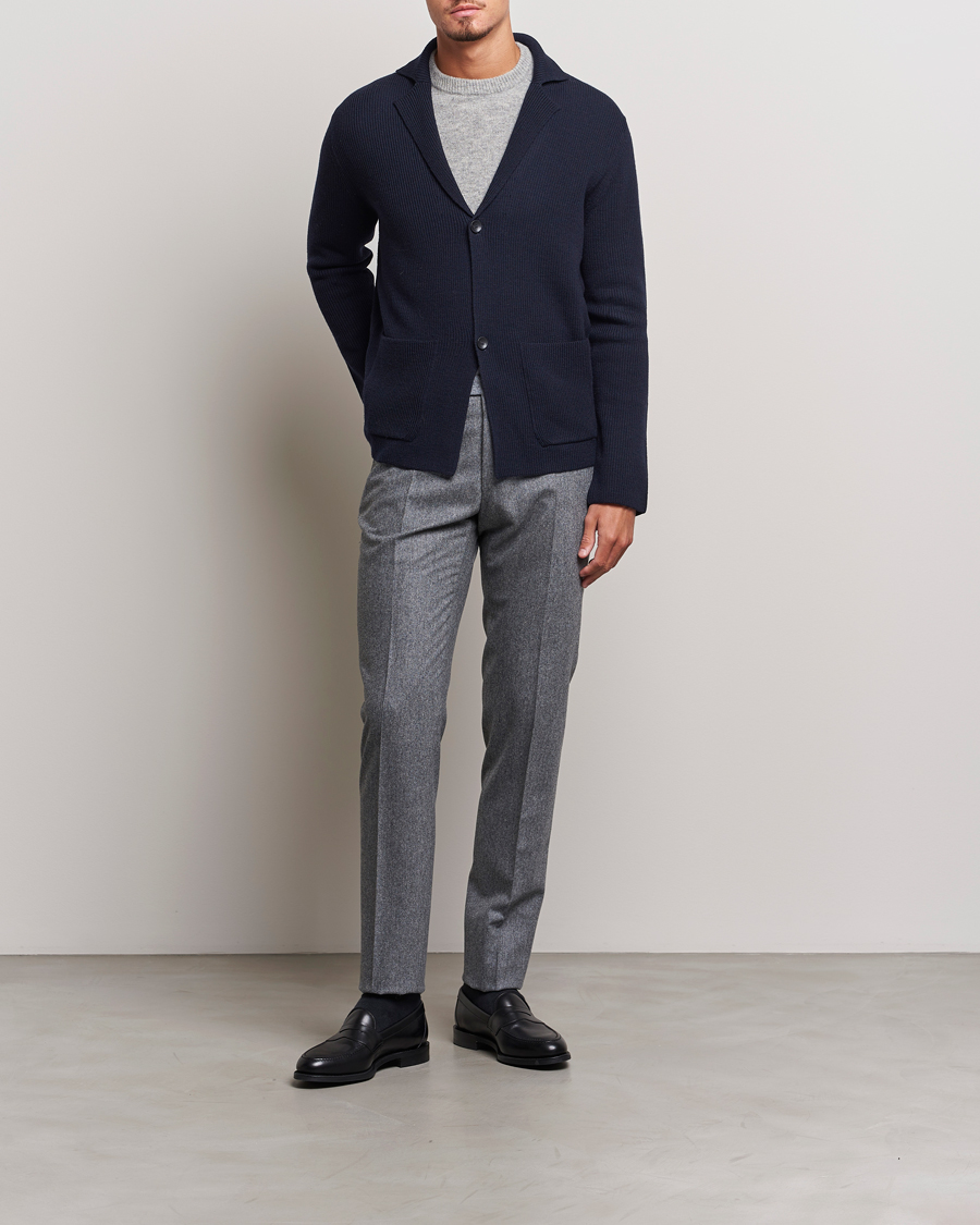Homme | Pulls Et Tricots | Zanone | Merino Wool Cardigan Jacket Navy