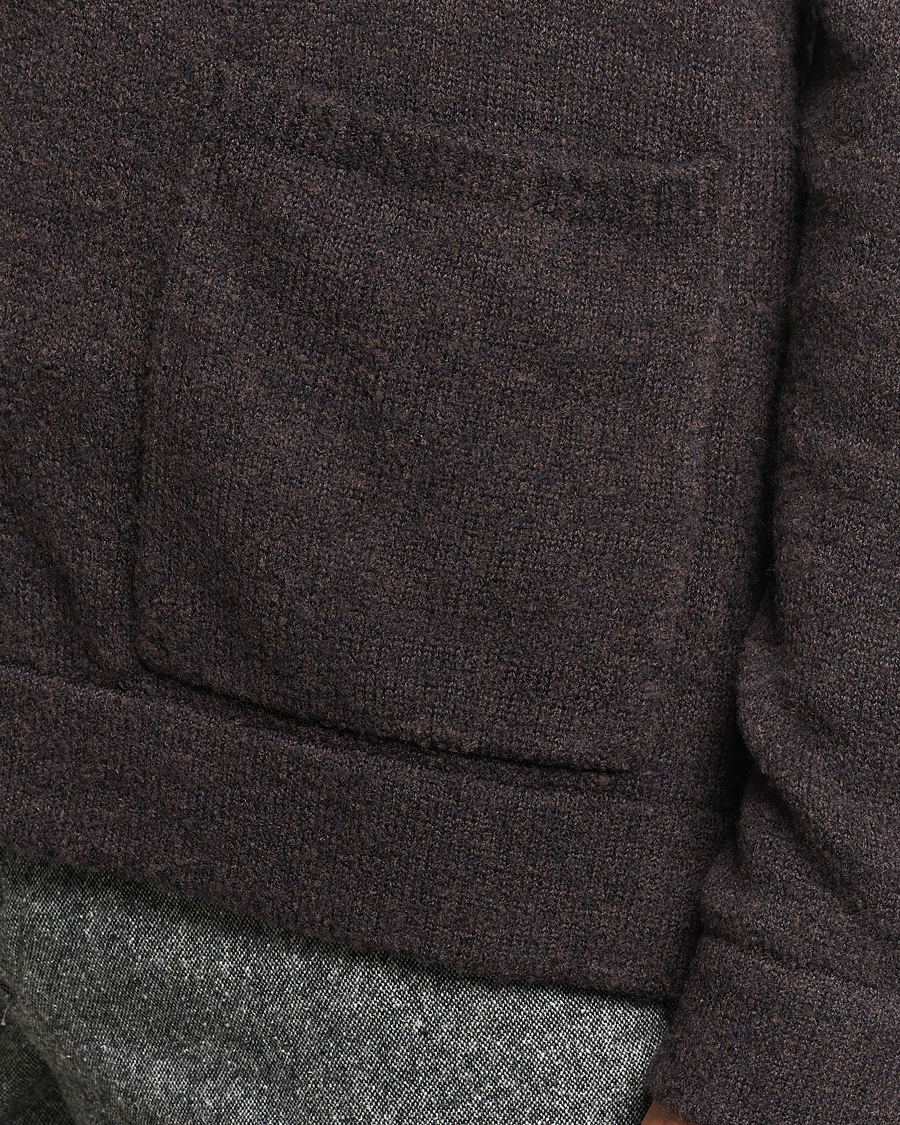 Homme | Pulls Et Tricots | Zanone | Boucle Wool Chore Jacket Dark Brown