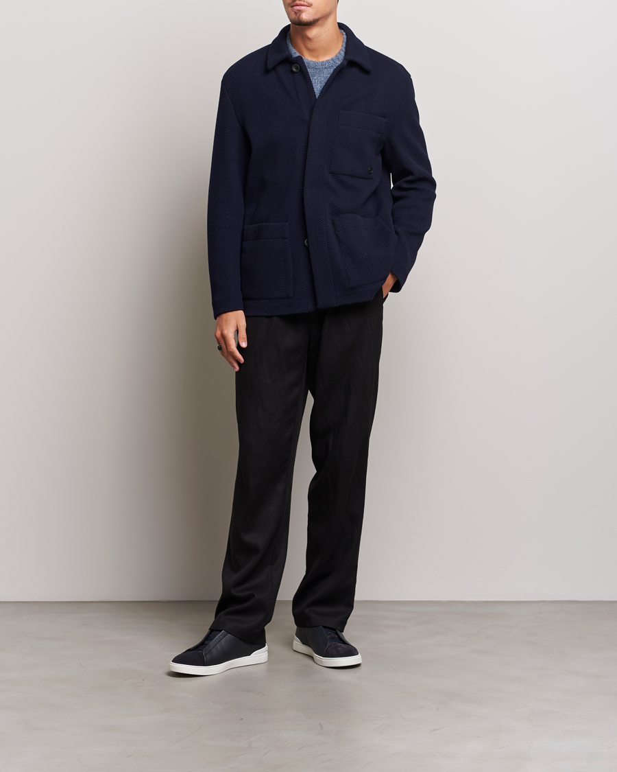 Homme | Manteaux Et Vestes | Giorgio Armani | Heavy Jersey Chore Jacket Navy