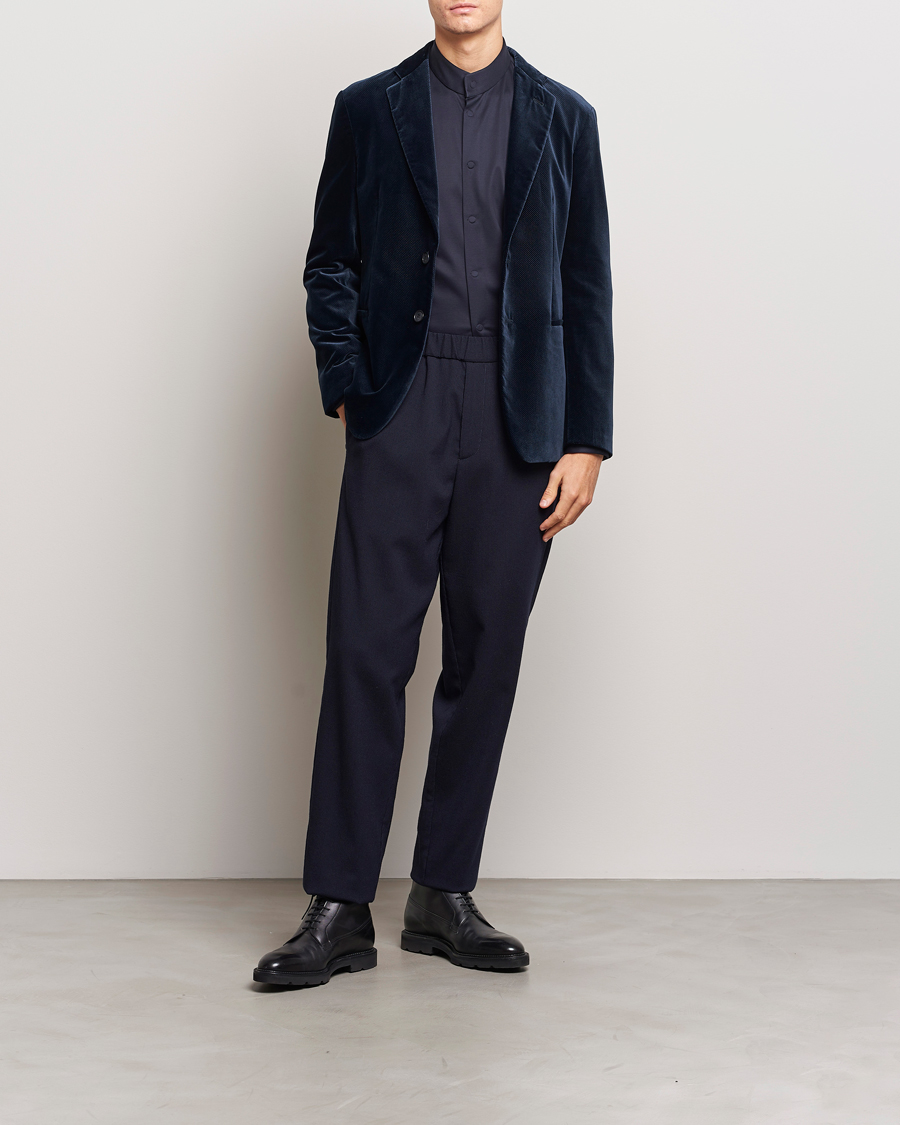 Homme | Blazers | Giorgio Armani | Velvet Micro Blazer Navy