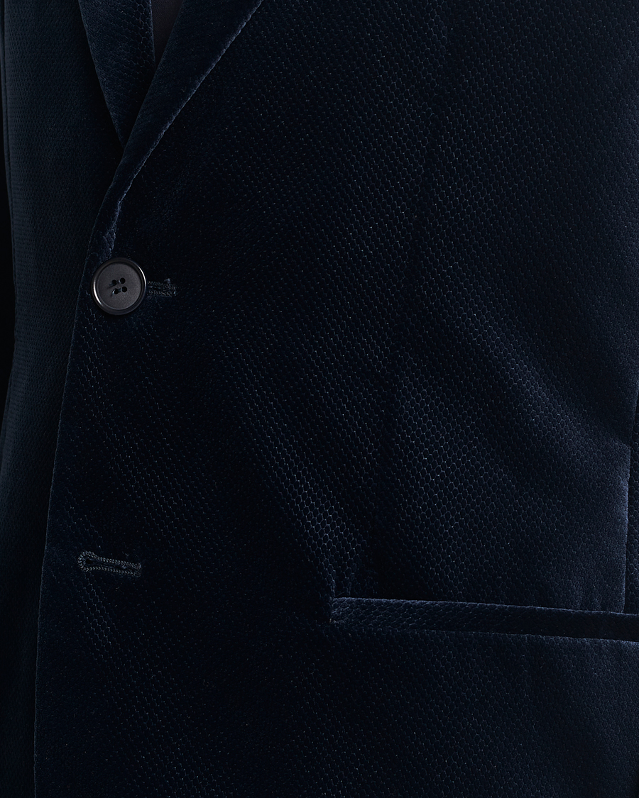 Homme | Blazers | Giorgio Armani | Velvet Micro Blazer Navy