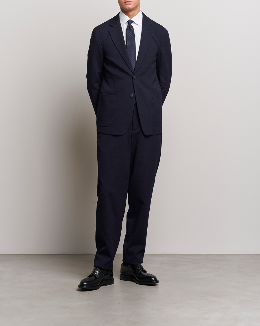 Homme | Pantalons | Giorgio Armani | Wool Stretch Trousers Navy