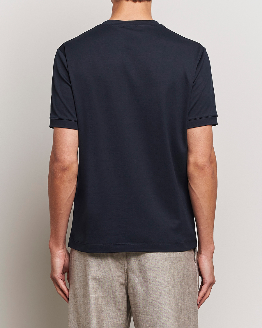 Homme | T-shirts | Giorgio Armani | Embroidered Signature T-Shirt Navy