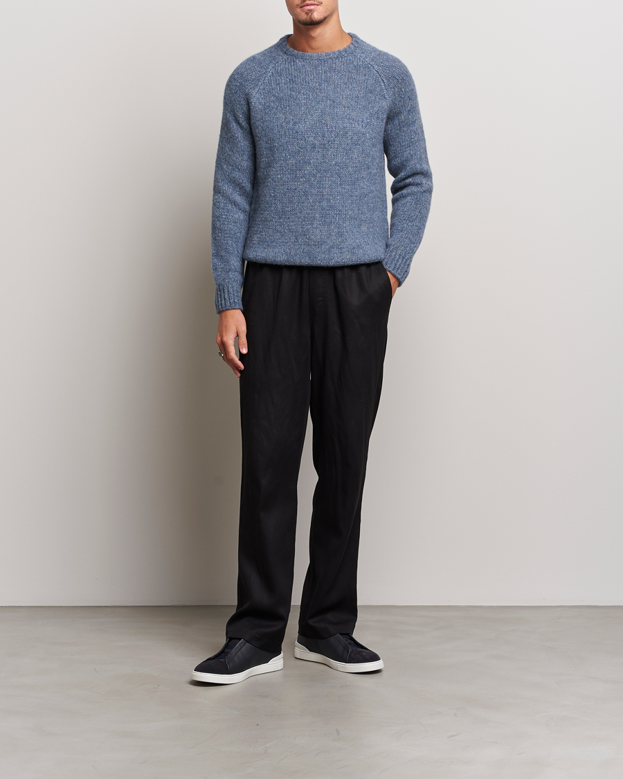 Homme | Pulls Et Tricots | Giorgio Armani | Alpaca Wool Sweater Light Blue
