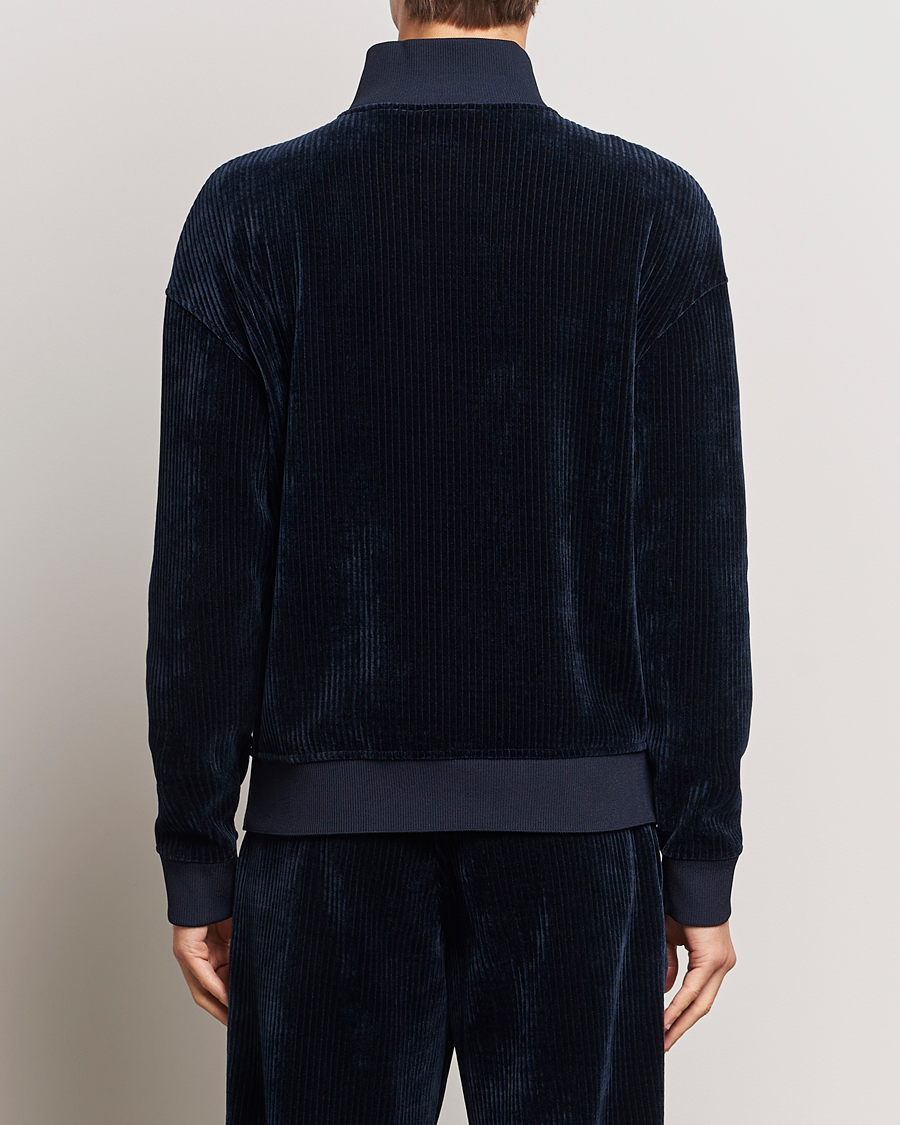 Homme | Pulls Et Tricots | Giorgio Armani | Jersey Corduroy Zip Sweater Navy
