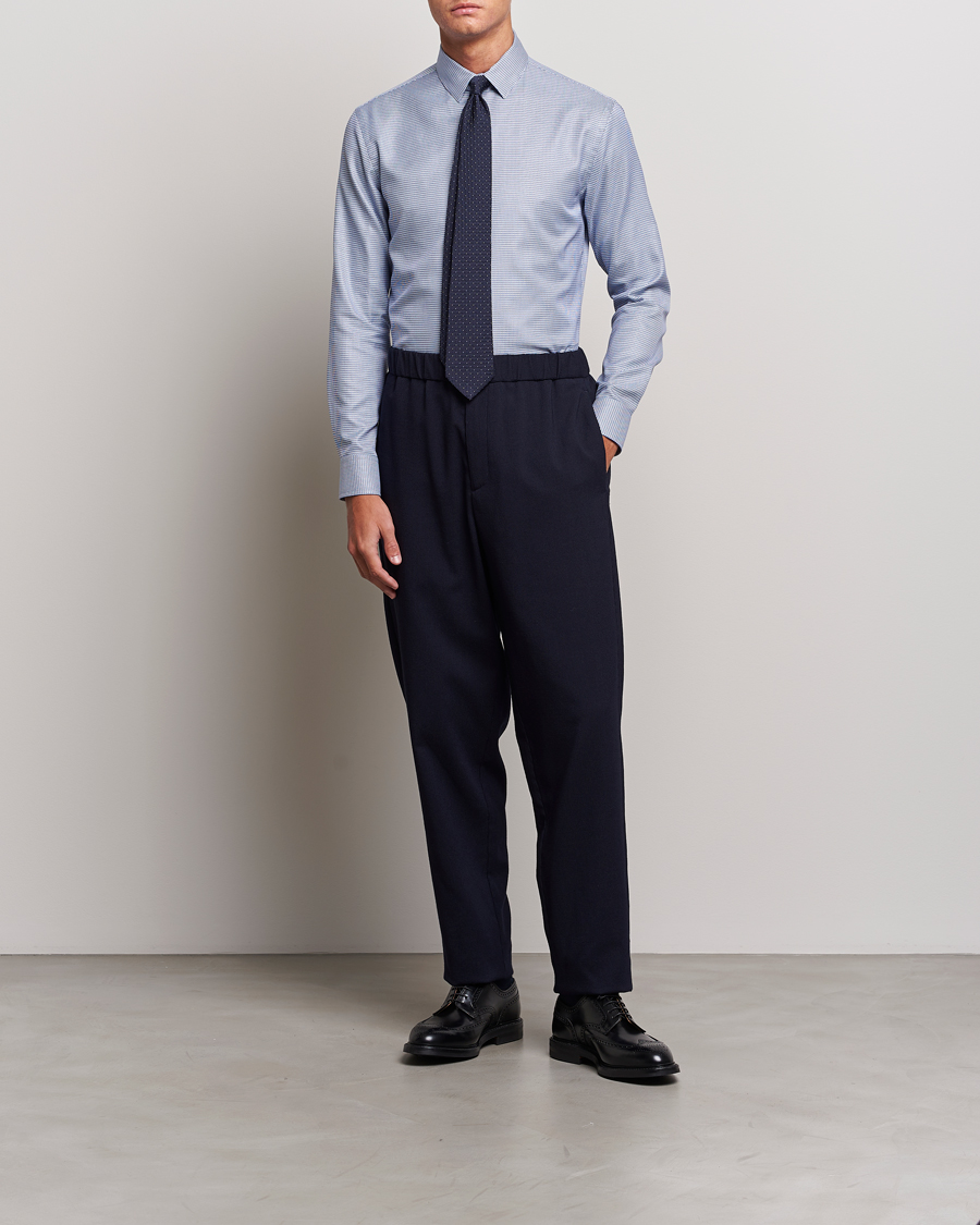 Homme | Chemises | Giorgio Armani | Micro Structure Dress Shirt Light Blue