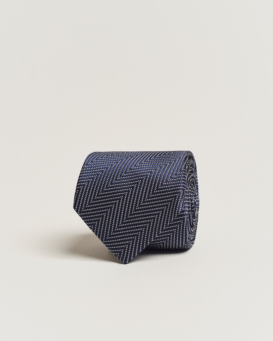 Homme | Giorgio Armani Chevron Silk Tie Navy | Giorgio Armani | Chevron Silk Tie Navy