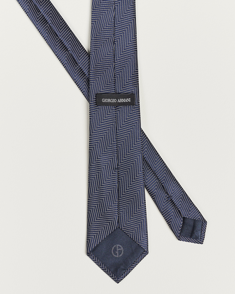 Homme | Giorgio Armani Chevron Silk Tie Navy | Giorgio Armani | Chevron Silk Tie Navy