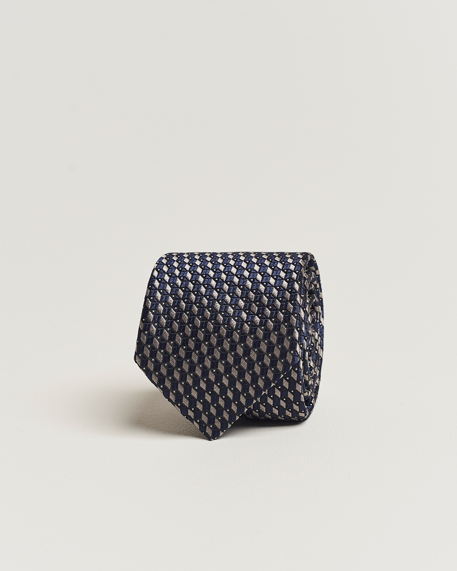 Homme | Giorgio Armani Jacquard Silk Tie Navy/Grey | Giorgio Armani | Jacquard Silk Tie Navy/Grey