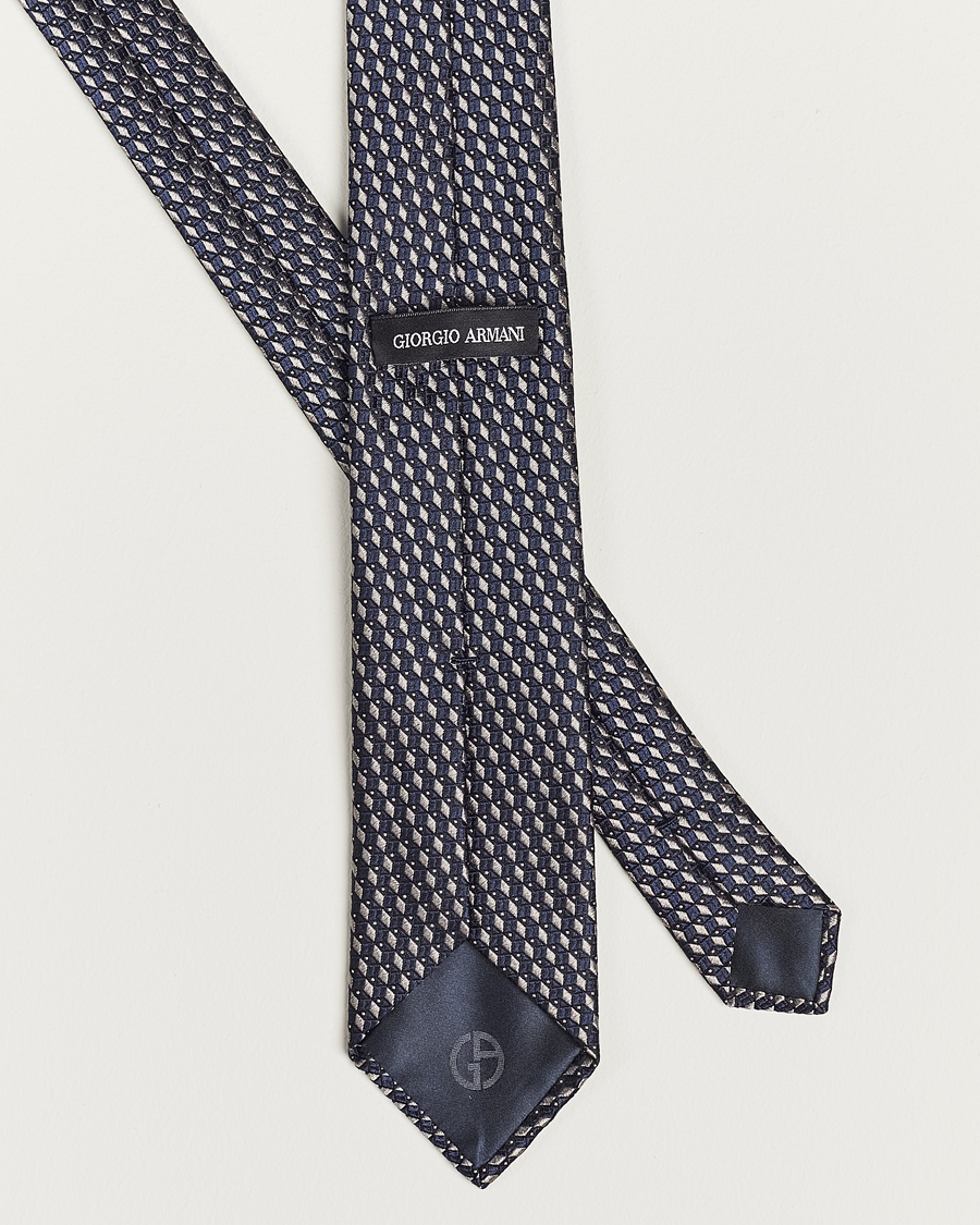 Homme | Giorgio Armani Jacquard Silk Tie Navy/Grey | Giorgio Armani | Jacquard Silk Tie Navy/Grey