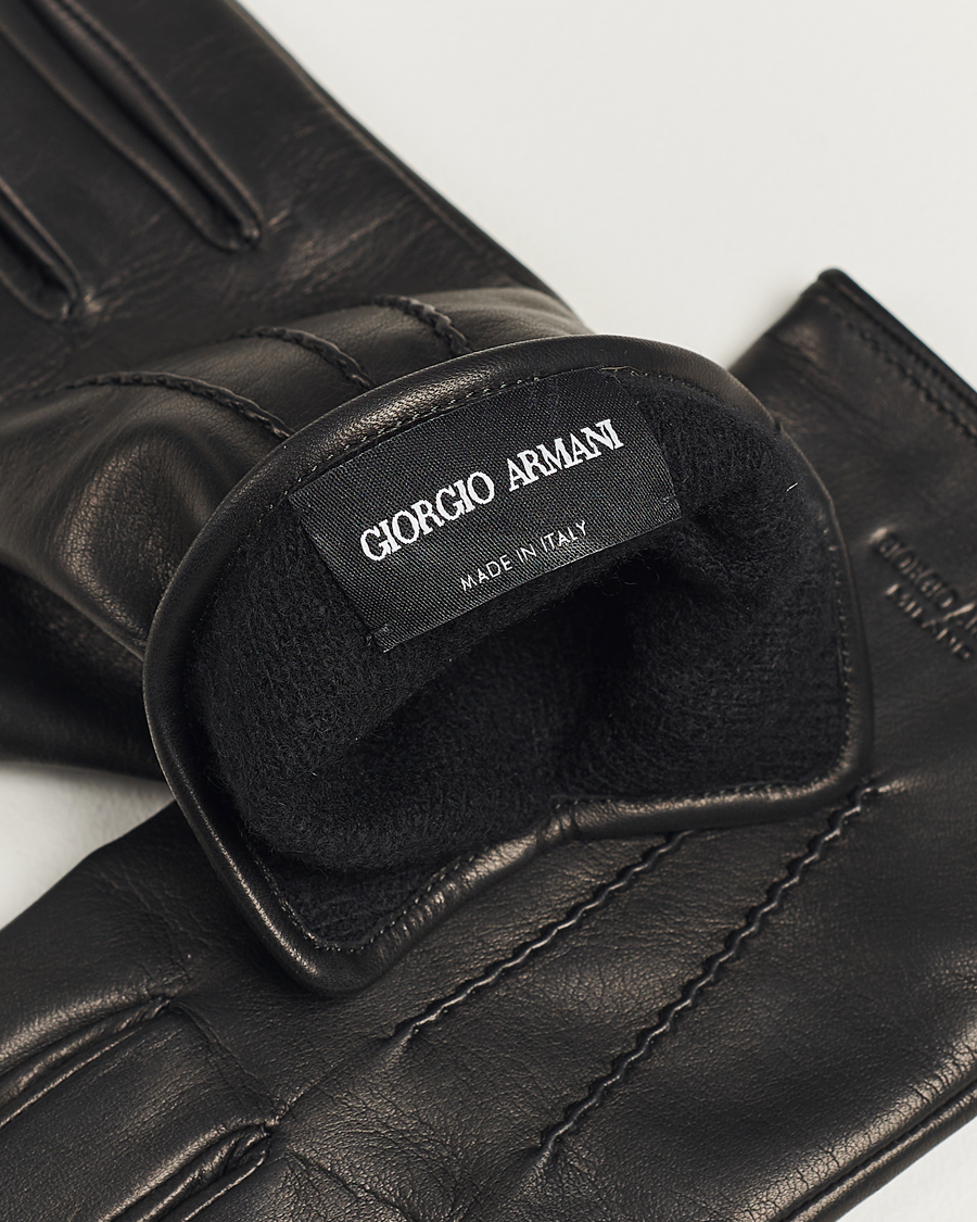 Homme | Giorgio Armani Lamb Leather Gloves Black | Giorgio Armani | Lamb Leather Gloves Black