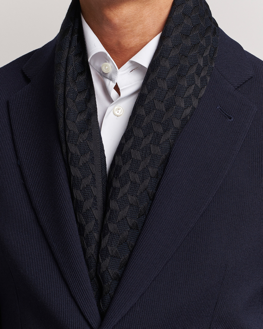 Homme |  | Giorgio Armani | Wool/Silk Monogram Scarf Navy
