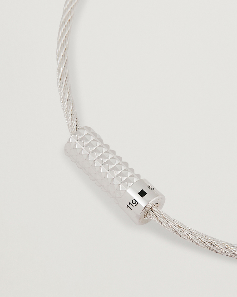 Homme | LE GRAMME Pyramid Guilloche Cable Bracelet Sterling Silver 9g | LE GRAMME | Pyramid Guilloche Cable Bracelet Sterling Silver 9g