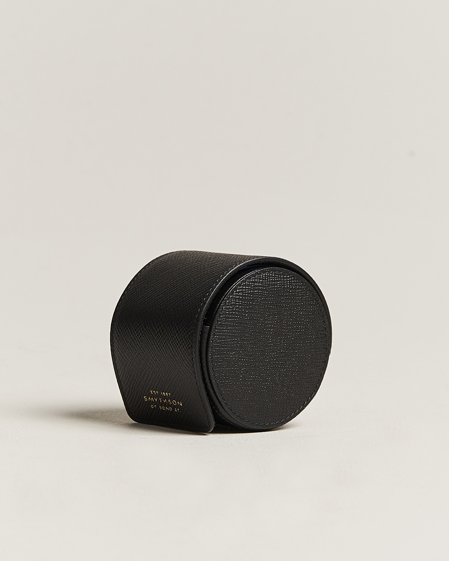 Homme | Boîtes montres et bijoux | Smythson | Panama Single Watch Roll Black