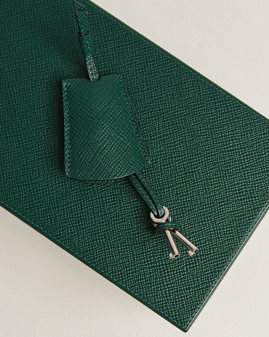 Homme | Smythson Panama Lockable Watch And Cufflink Box Forest Green | Smythson | Panama Lockable Watch And Cufflink Box Forest Green