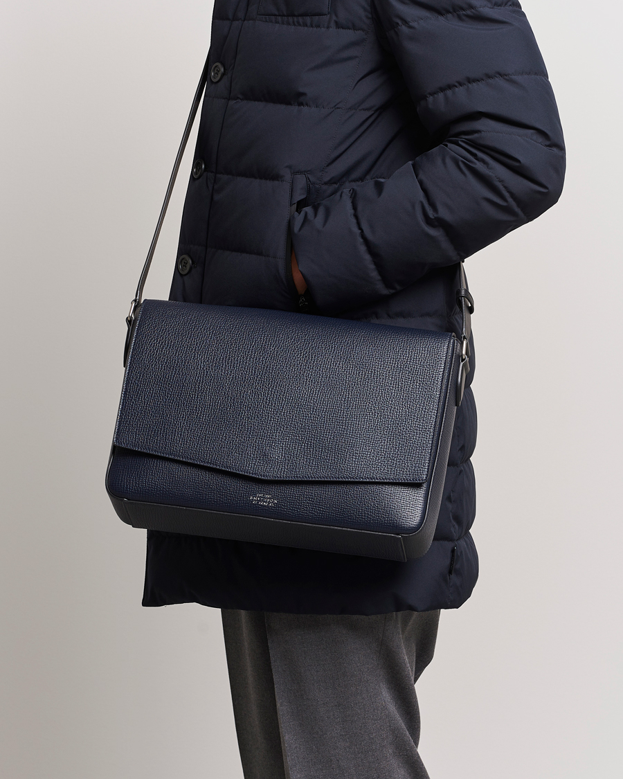 Homme | Smythson Ludlow Messenger Bag Navy | Smythson | Ludlow Messenger Bag Navy