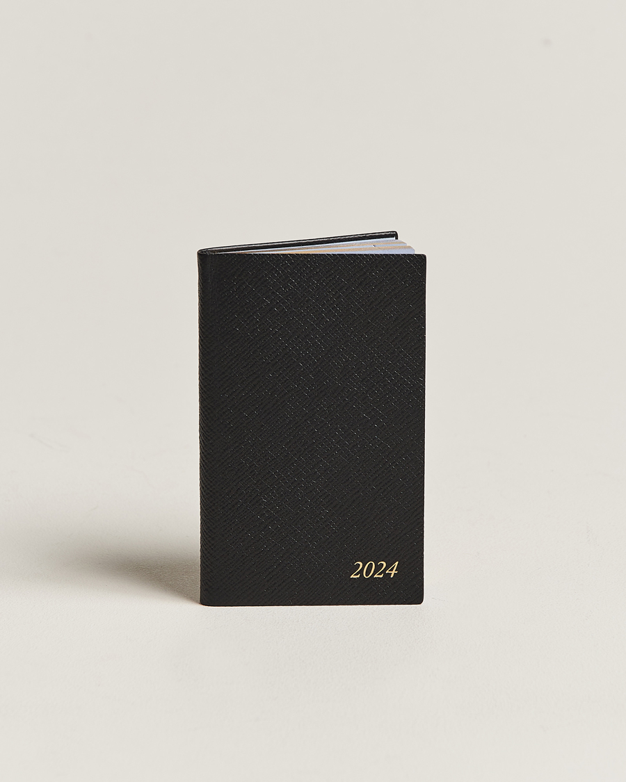 Homme | Smythson Panama Crossgrain Diary 2024 Black | Smythson | Panama Crossgrain Diary 2024 Black