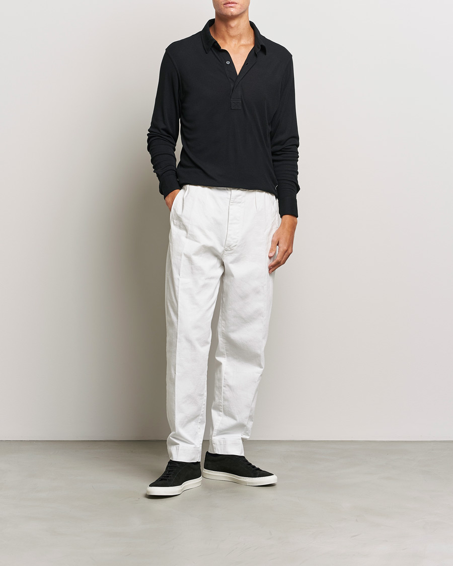 Homme | Pulls Et Tricots | Orlebar Brown | Sebastian Long Sleeve Cashmere Polo Black