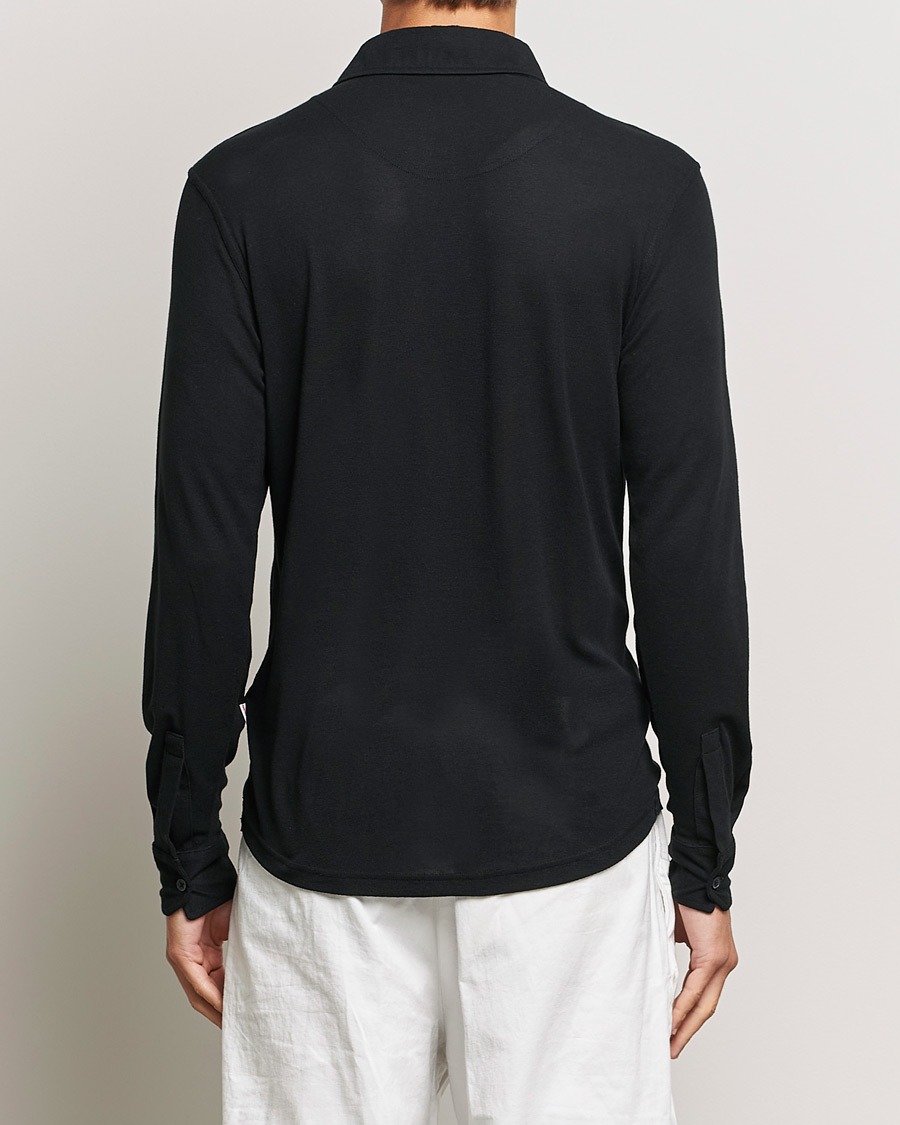 Homme | Pulls Et Tricots | Orlebar Brown | Sebastian Long Sleeve Cashmere Polo Black