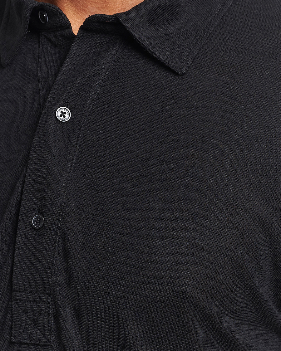 Homme | Pulls Et Tricots | Orlebar Brown | Sebastian Long Sleeve Cashmere Polo Black