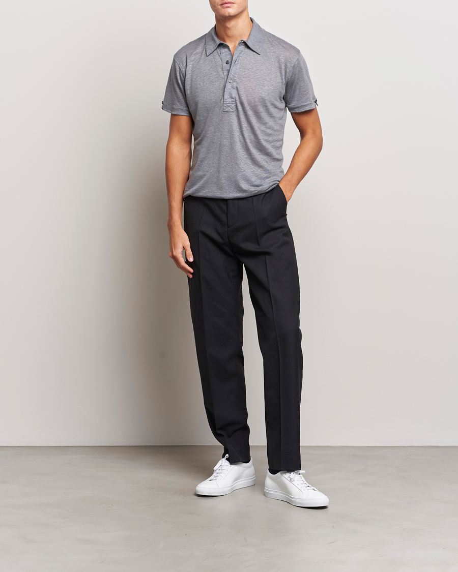 Homme | Polos | Orlebar Brown | Sebastian Tailored Polo Granite