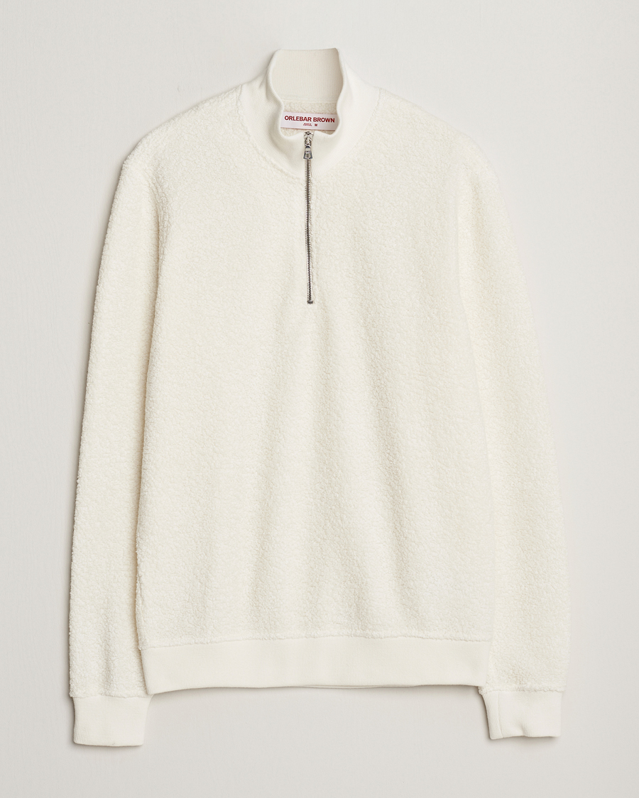 Homme | Pulls Et Tricots | Orlebar Brown | Isar Fleece Cashmere Half-Zip White Sand
