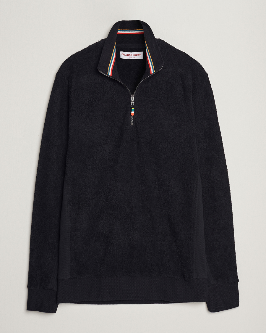 Homme | Pulls Et Tricots | Orlebar Brown | Isar Mix Texture Half-Zip Black