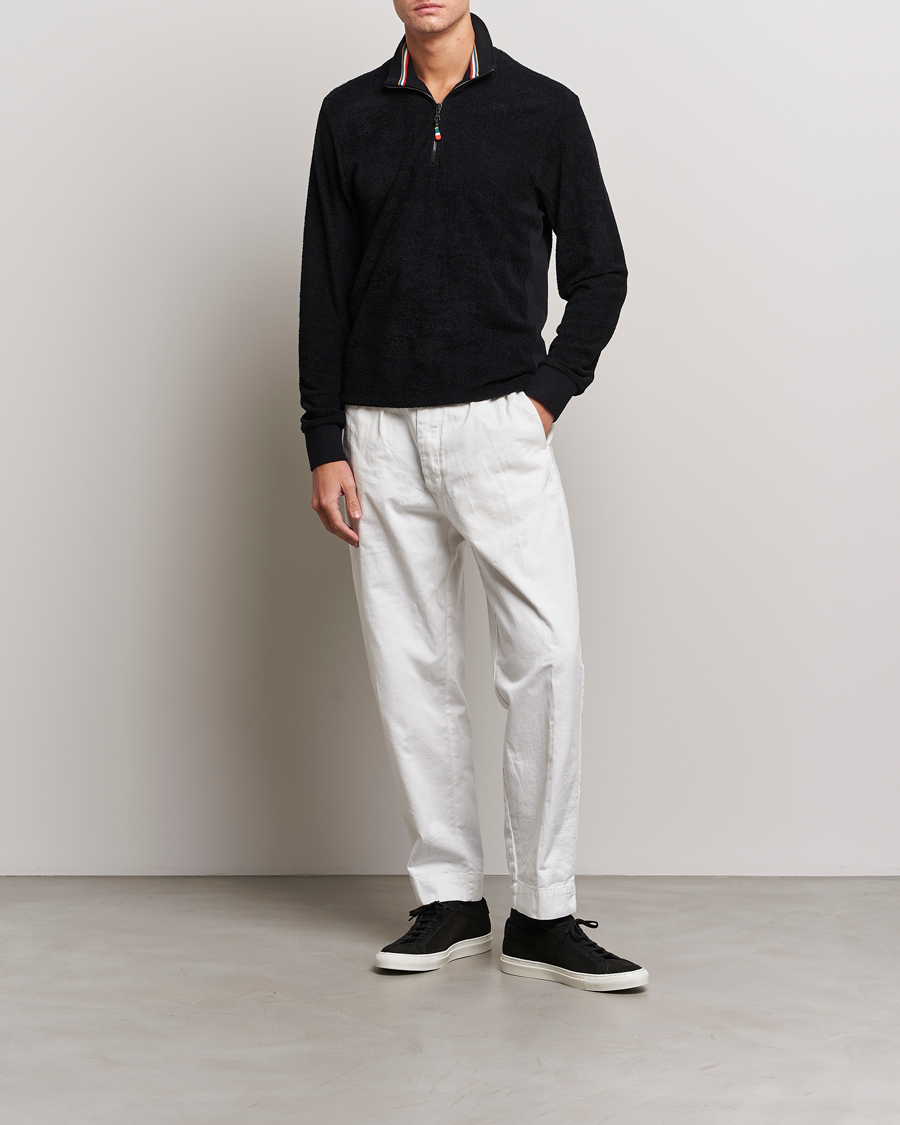 Homme | Pulls Et Tricots | Orlebar Brown | Isar Mix Texture Half-Zip Black