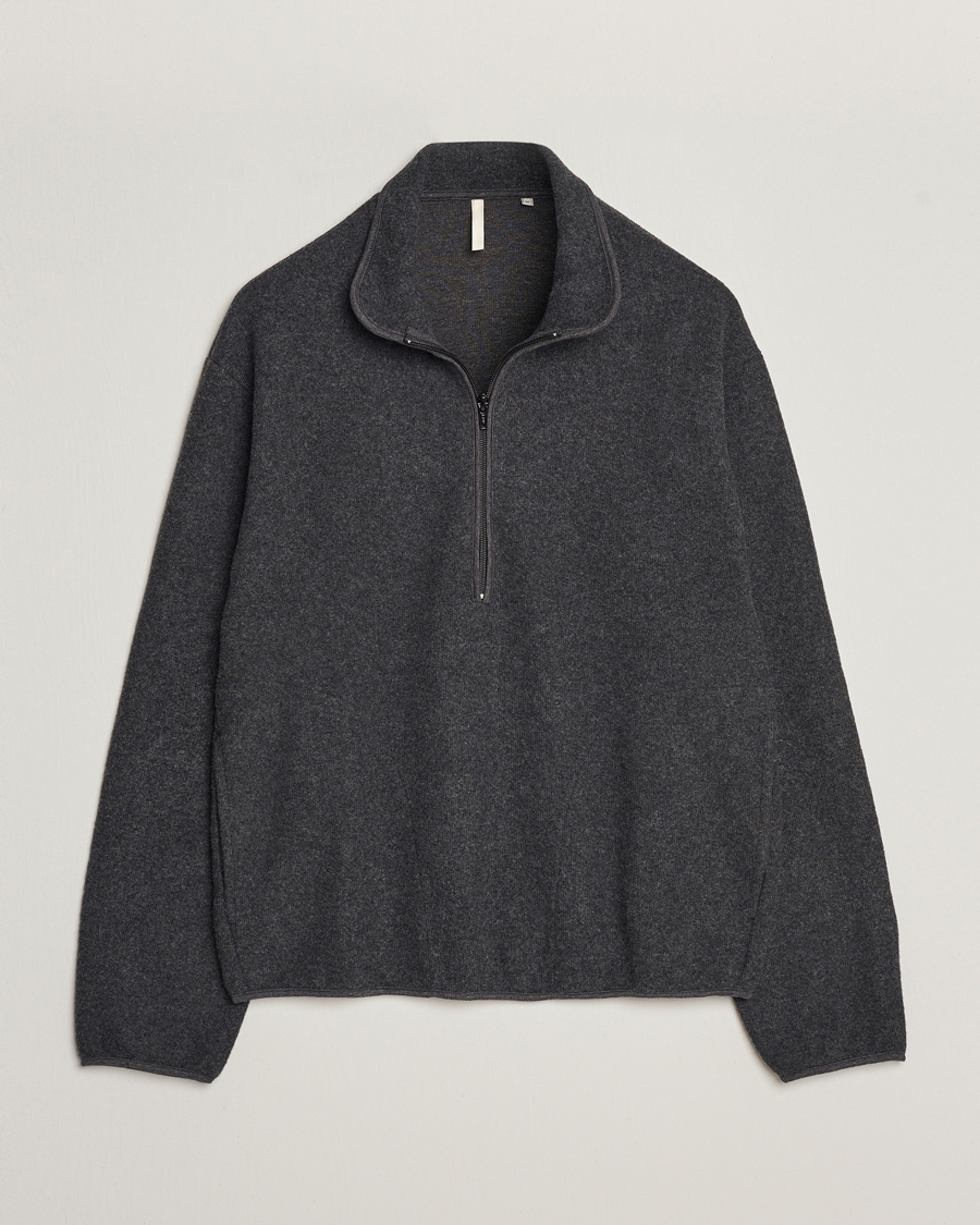 Homme | Pulls Et Tricots | Sunflower | Wool Jersey Half Zip Antracite