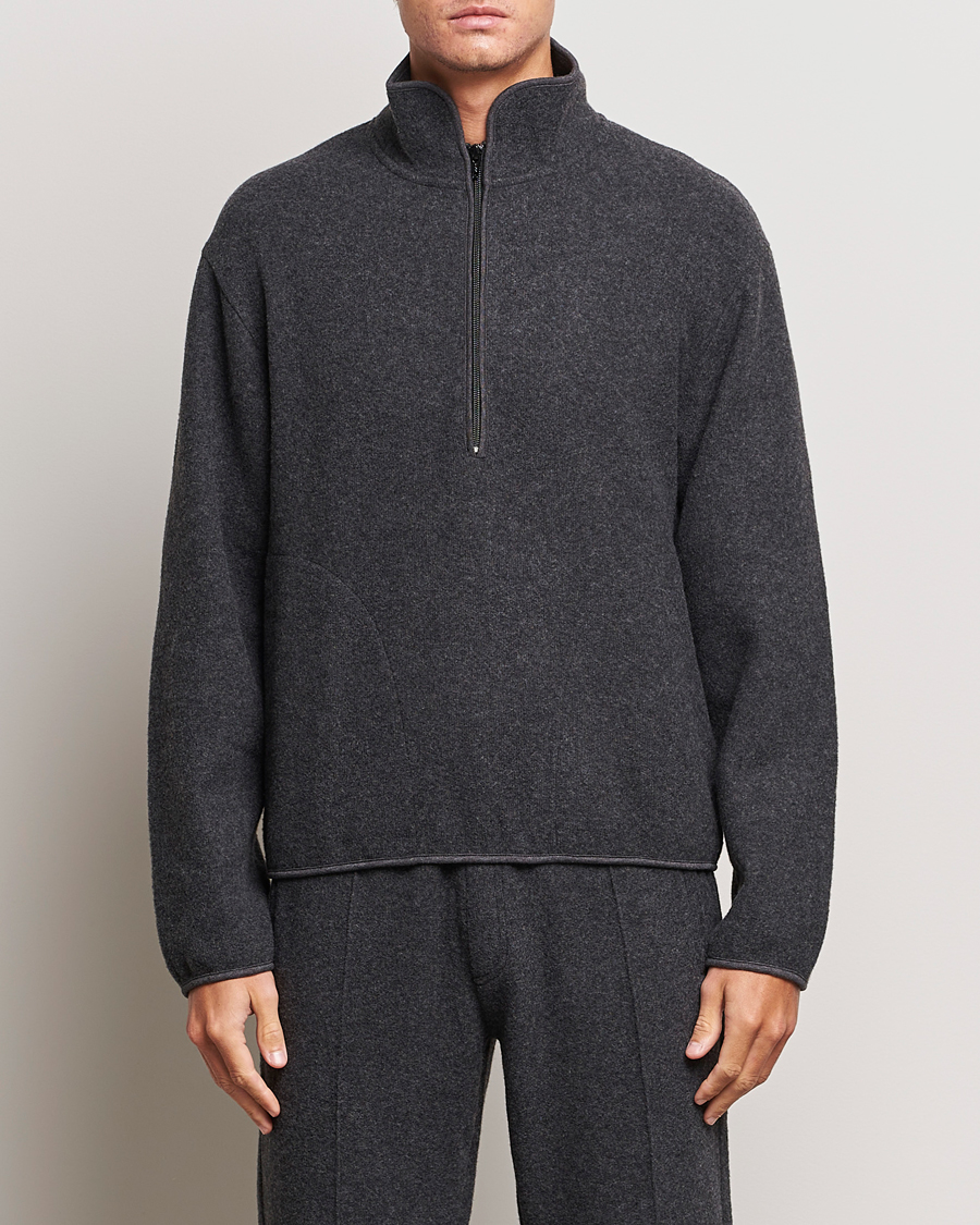 Homme | Pulls Et Tricots | Sunflower | Wool Jersey Half Zip Antracite